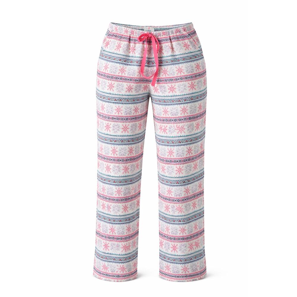 3 for $9 Cuddl Duds 100% Cotton Pajama Pants Snowflakes Red Green  M EUC
